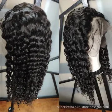 Wholesale Cheap Virgin Brazilian 100% Human Hair Wig Deep Wave HD Transparent Lace High Quality 12 To 30 Inch Wigs